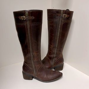 Børn 9.5 lined brown leather boots